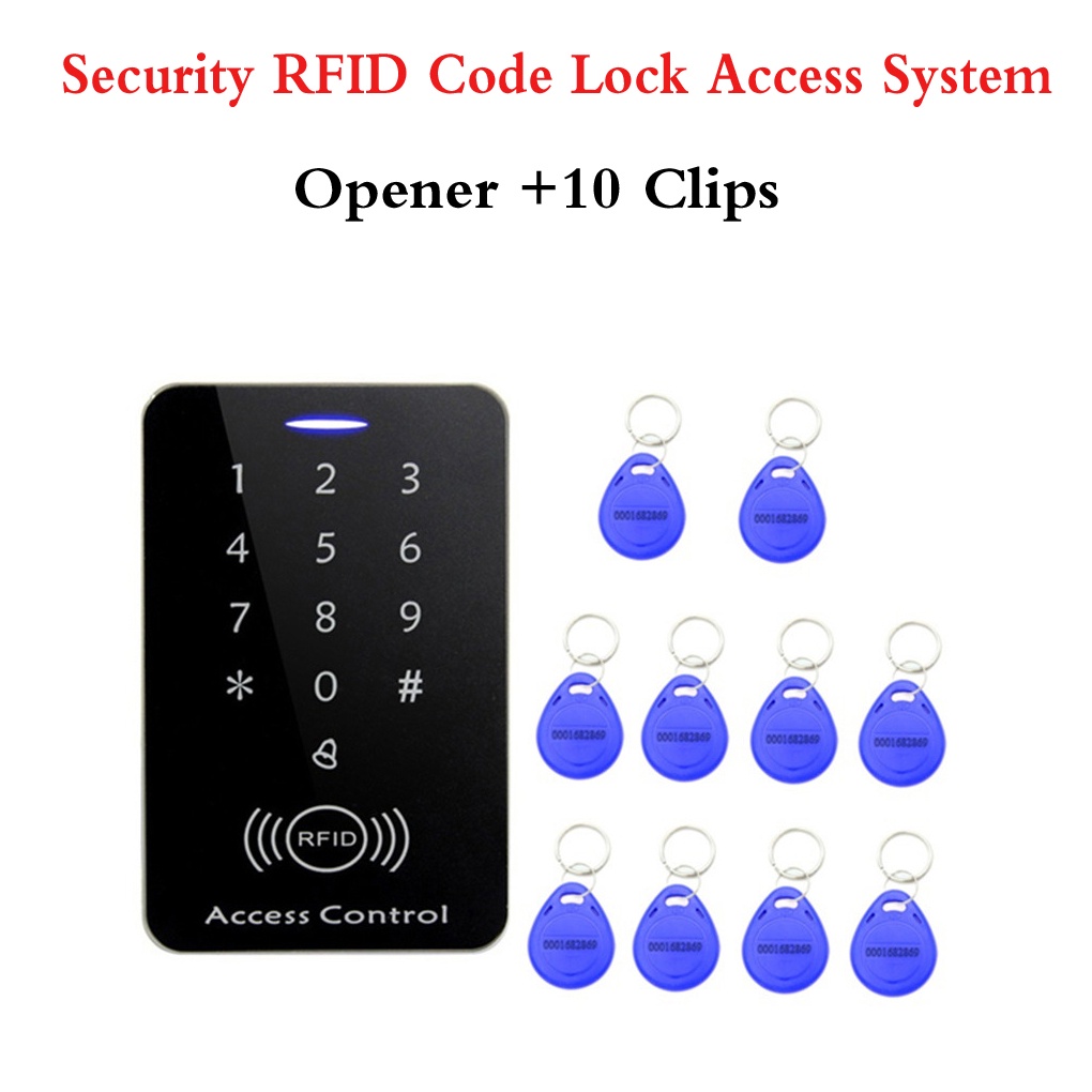 MC-Home Office Sensitive Security RFID Code Lock Access System Access Control Door Opener +10 Clips Set