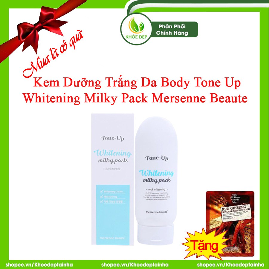 [ CHÍNH HÃNG  ] Kem Dưỡng Trắng Da BODY TONE UP WHITENING MILKY PACK MERSENNE BEAUTE 200ml