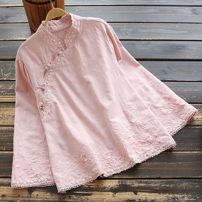 ☻ L O T U S ☻ Áo Sườn Xám Thêu Họa Tiết Plus Size Hiện Đại Phong Cách Cổ Điển Cho Nữ Ca1562 - Bộ Sưu Tập Mới