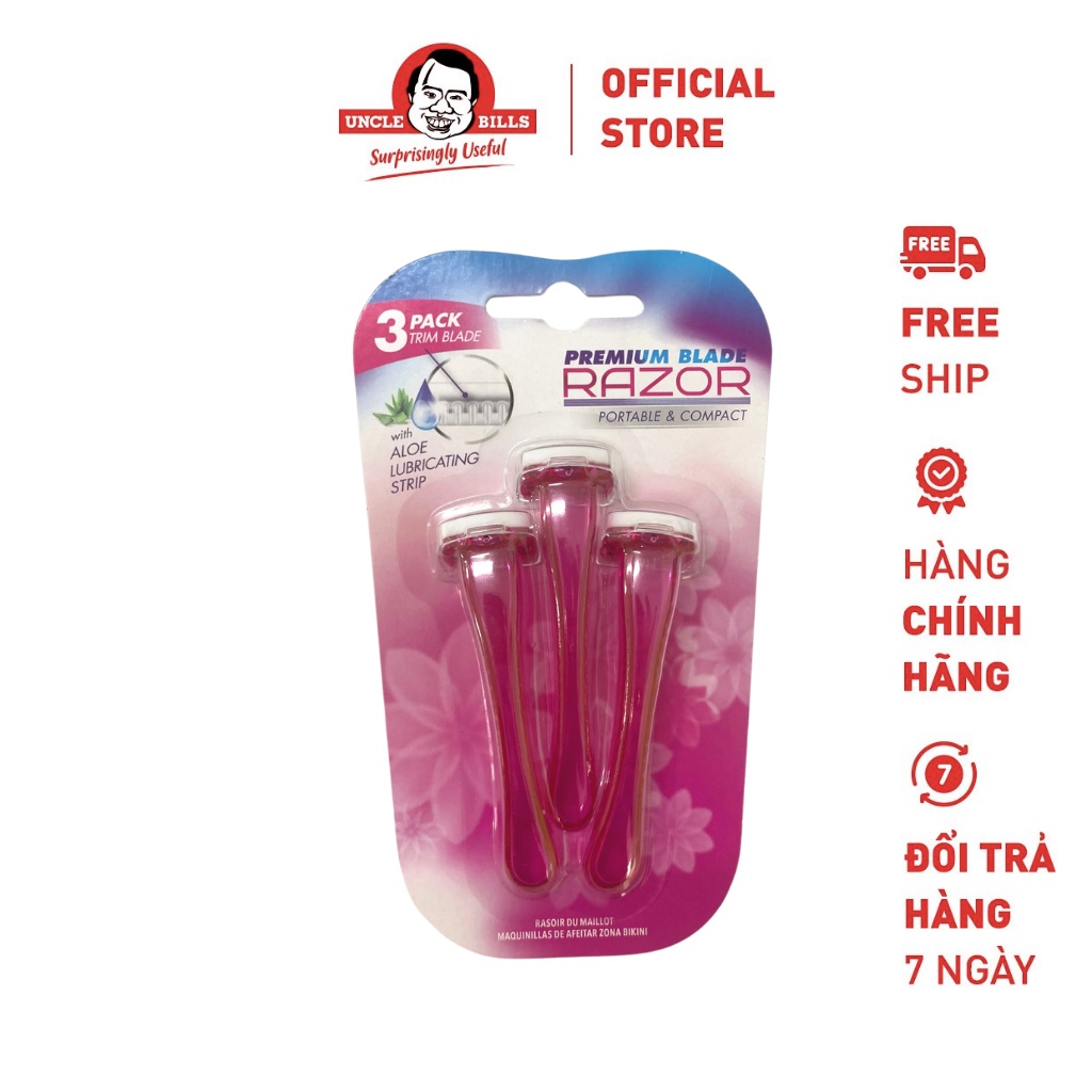 Dao Cạo Bikini 3 Cái/Bộ Uncle Bills AG4606