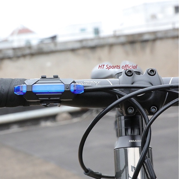 Đèn Led gắn đuôi xe đạp HT Sports, Đèn hậu báo hiệu sau xe nhiều chế độ sáng xạc USB tiện dụng