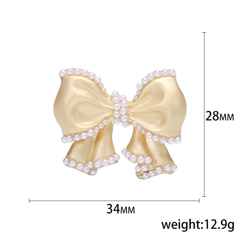 Ghim Cài Áo Hình Nơ Đính Ngọc Trai Nhân Tạo Phong Cách Mới