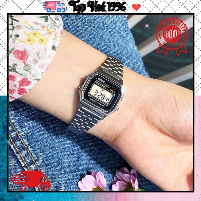 ĐỒNG HỒ UNISEX ĐIỆN TỬ WR - ĐỒNG HỒ NAM NỮ THỜI TRANG DÂY KIM LOẠI KHÓA BẤM