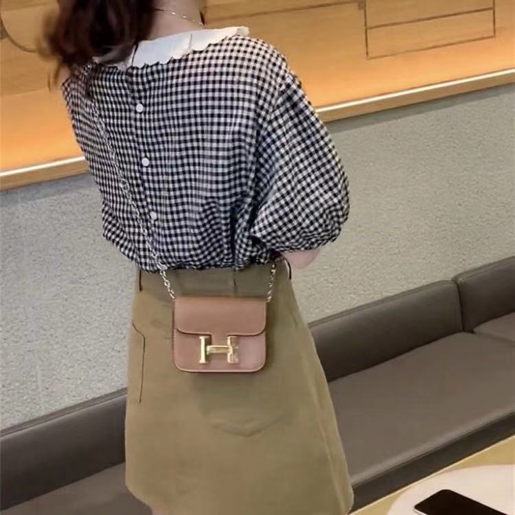 SUXI Áo Sơ Mi Caro Cổ Tròn Dáng Rộng Phong Cách Hàn Quốc Thời Trang Mùa Hè Cho Nữ