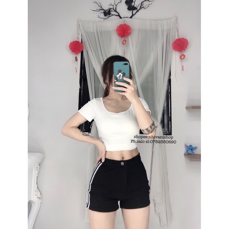 áo croptop hở lưng cột nơ xinh (không có mút ngực)