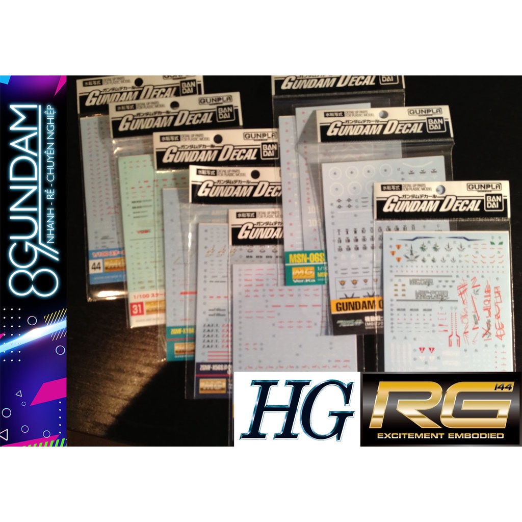 Phụ Kiện Decal Nước dành cho HG RG 1/144 Gundam