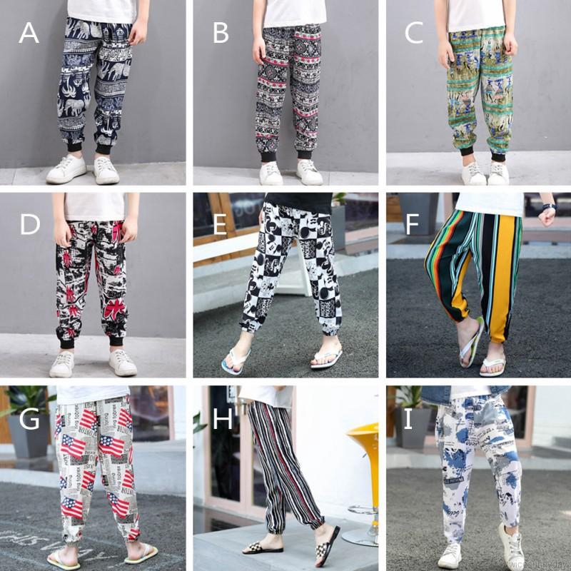 Quần dài cotton in cho bé