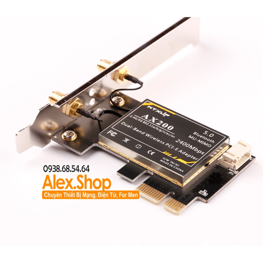 Card Mạng Wifi Cổng PCIE Intel. AX210 / AX200 Wifi 6/6E Giao Tiếp PCIE Bluetooth 5.2/ 5.0