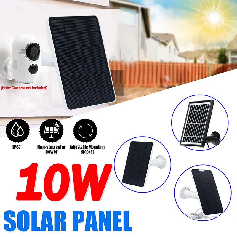 Tấm Sạc Pin Năng Lượng Mặt Trời 10W Tương Thích Với Camera An Ninh Chất Lượng Cao