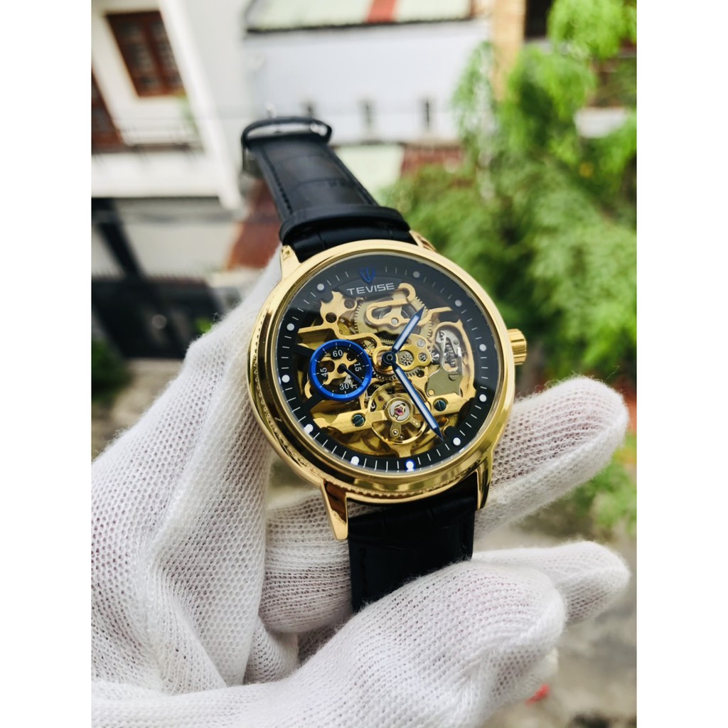 ĐỒNG HỒ CƠ LỘ MÁY NAM TEVISE T612B DÂY DA CAO CẤP CHÍNH HÃNG