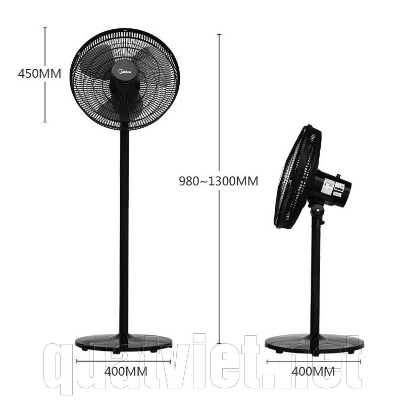 ( ẢNH THẬT ) Quạt điện cây đứng lửng Midea FS40-18CB / FS40-18C Trắng . HANG CHÍNH HÃNG BẢO HÀNH 12 
