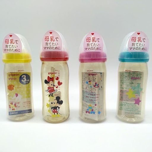 🍀🍀Bình sữa Pigeon nội địa Nhật cổ rộng 160ml/240ml nhựa PPSU