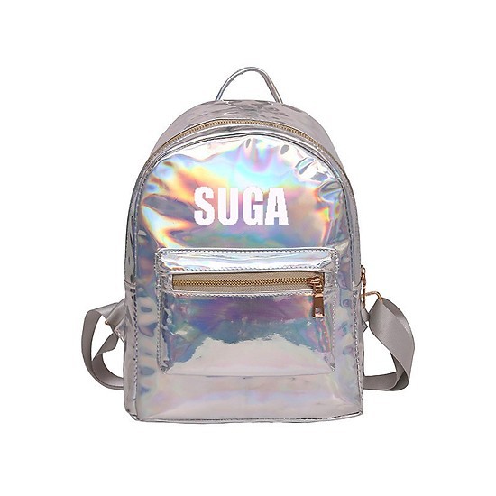 Balo hologram Suga cặp sách thời trang chất da bền đẹp TẶNG kèm strap hologram BTS Chonmua365