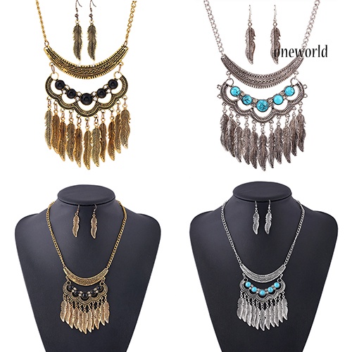 Set Vòng cổ Và Đôi Khuyên Tai Phong Cách Cổ Điển Thanh Lịch Dành Cho Nữ