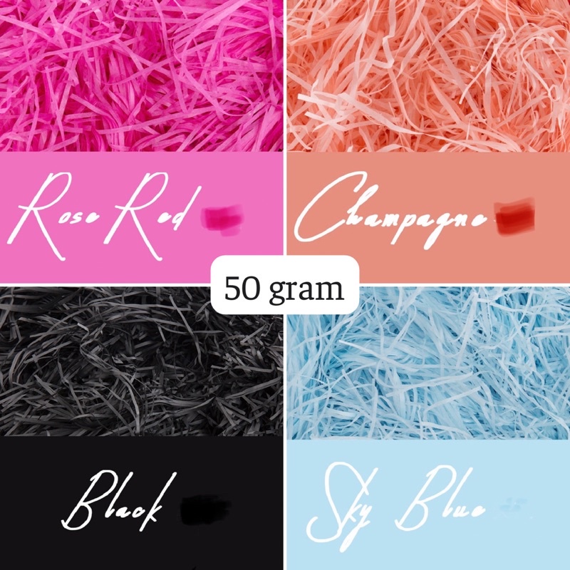 50 gram giấy rơm trang trí hộp quà (nhiều màu mới)