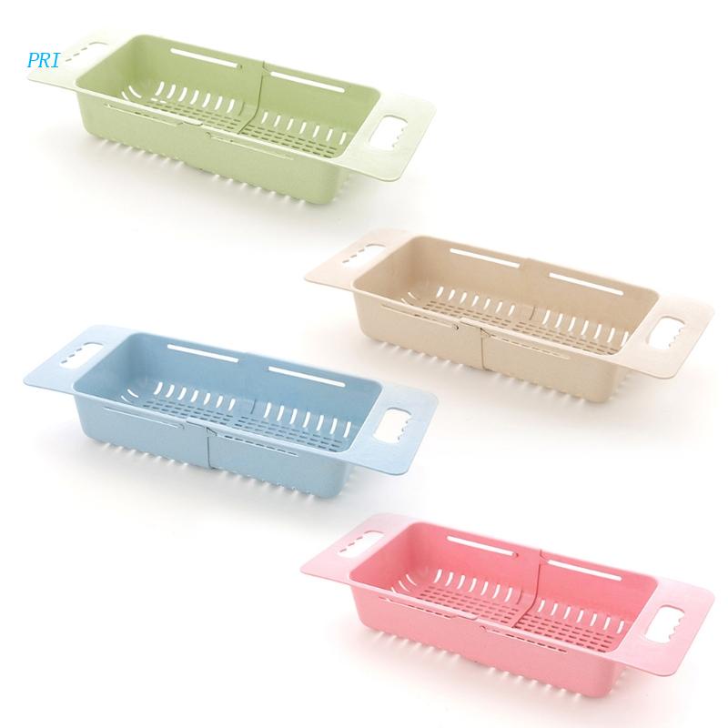 Rổ Nhựa Hình Chữ Nhật Đựng Rau Củ Quả Ráo Nước Có Thể Thu Gọn Cho Nhà Bếp