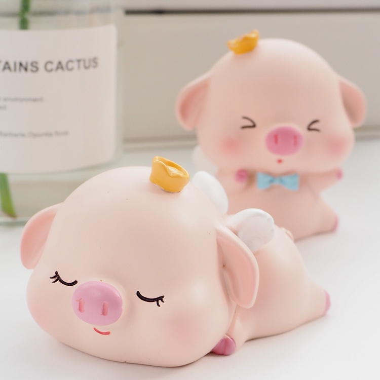 Phụ Kiện Trang Trí Ô Tô Bàn Làm Việc Bàn Học Phòng Khách Mô Hình 4 Chú Lợn Con Đáng Yêu - Phụ Kiện Xe Hơi Luxcar Giá Rẻ