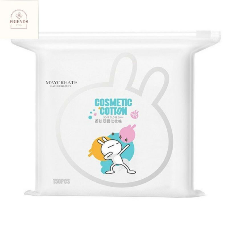 Bông tẩy trang 3 lớp, khăn tẩy trang Cotton Pads Maycreate 150 miếng tẩy trang da mặt