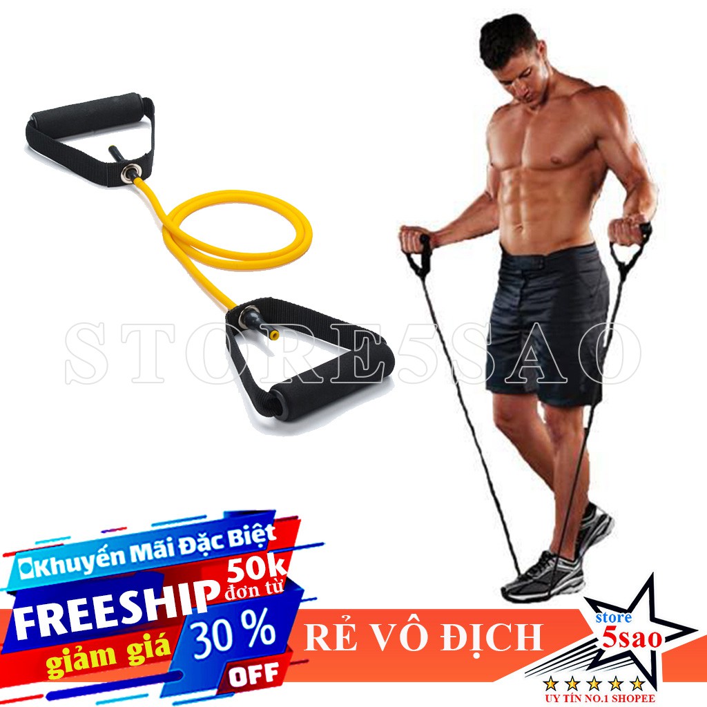 Dây kéo đàn hồi 12 - 16 LB ❤️ FREESHIP ❤️ Dây ngũ sắc tập gym màu vàng