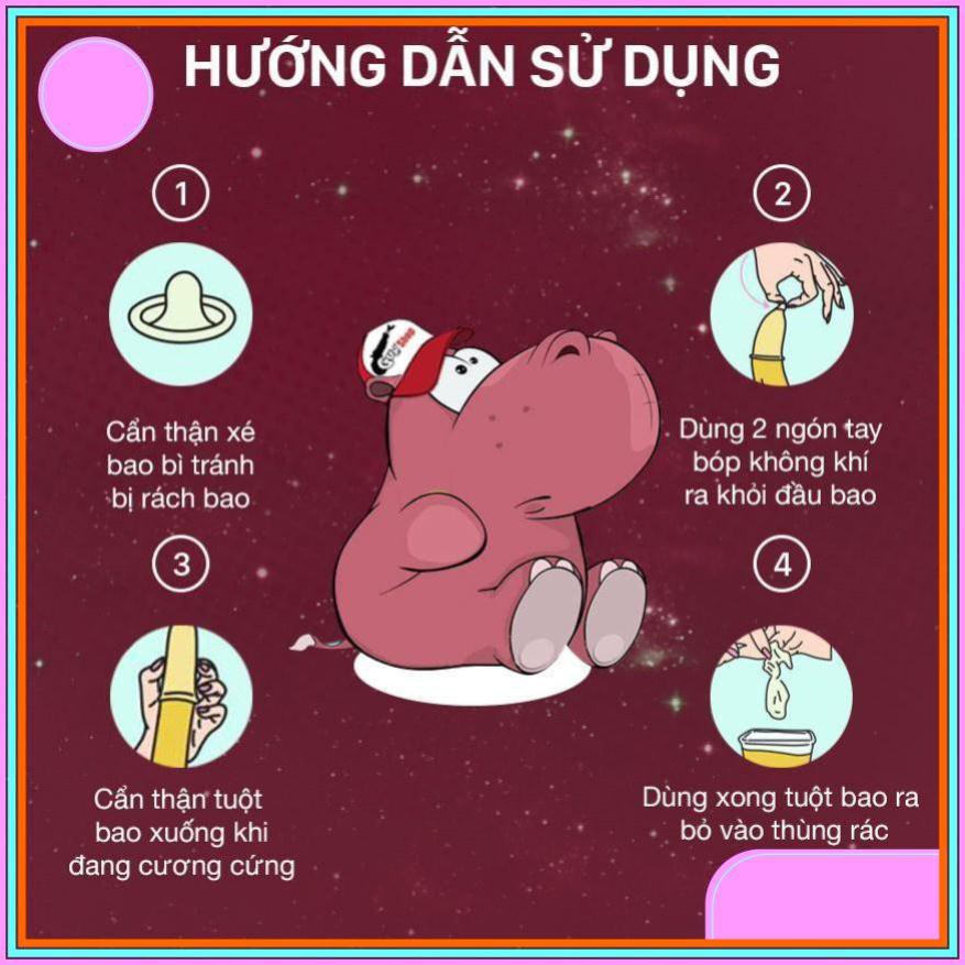 [CHÍNH HÃNG100%] Hộp 3 Bao Cao Su FEEL 4 IN 1 Gân Gai, Hương Dâu, Kéo Dài Thời Gian Quan Hệ, Dùng sẽ mê mẩn