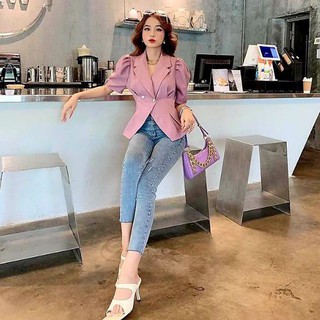 ÁO NỮ CỔ VEST TAY PHỒNG CÔNG SỞ, CÓ VIDEO