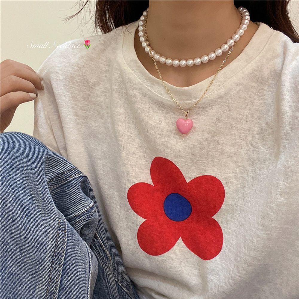 ANEMONE Vòng cổ Hai Lớp Mặt Trái Tim