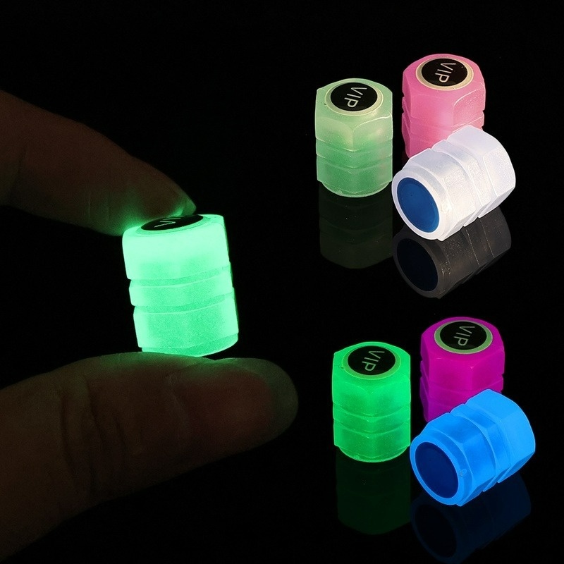 1 / 4 Nắp Van Lục Giác Phát Quang Trang Trí Bánh Xe Hơi