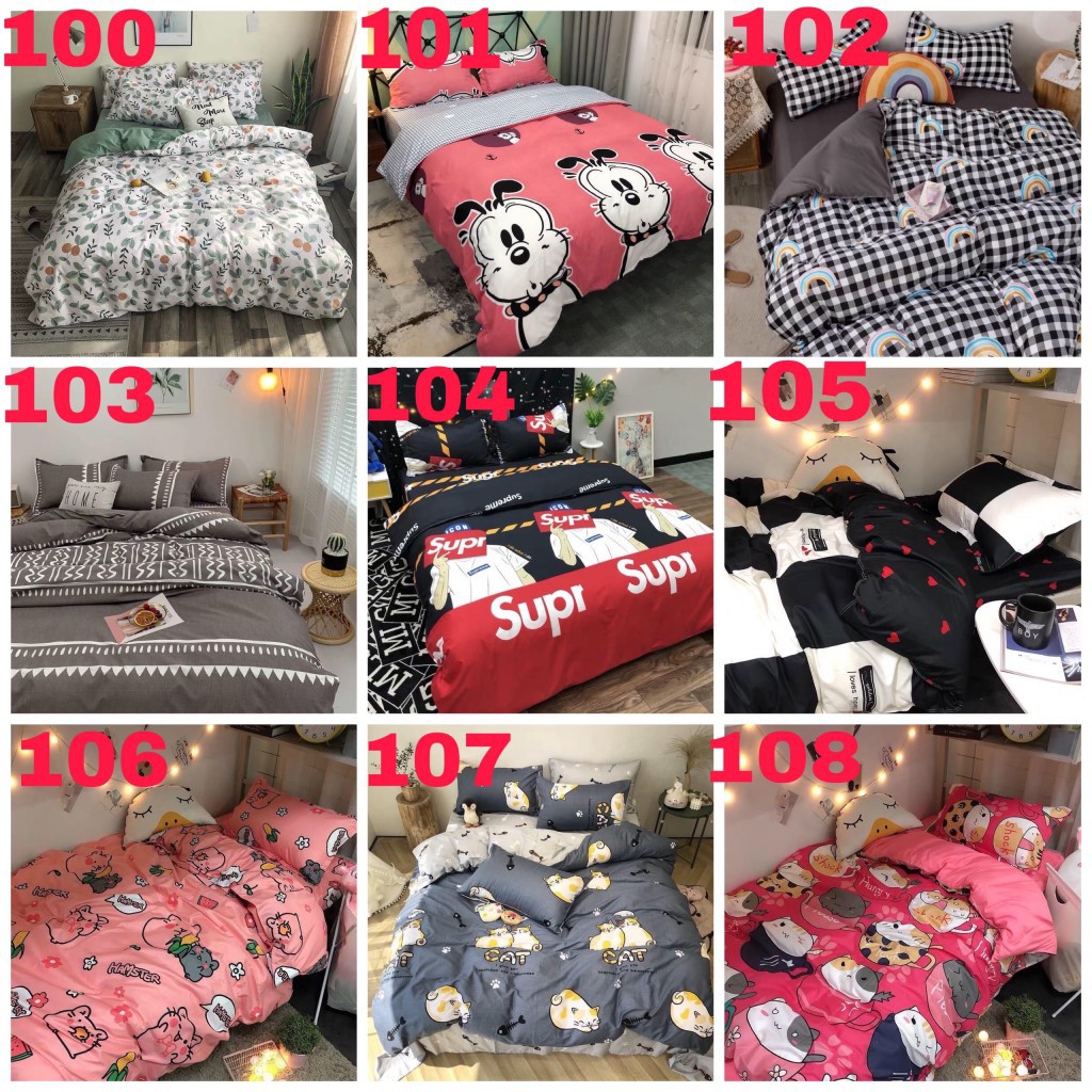 Bộ Chăn Ga Gối Cotton Poly Chăn Chần Bông Nhiều Mẫu Mới