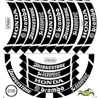 Tem dán vành mẫu 038 Đen Trắng (Tem 3 lớp cao cấp)