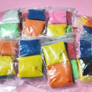Combo 80g - 10 màu Cát bịch nhỏ dùng cho các bé chơi tô màu tranh cát