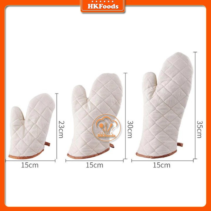 02 Chiếc Bao Tay Cotton Cách Nhiệt Màu Kem Đủ Size S-M-L