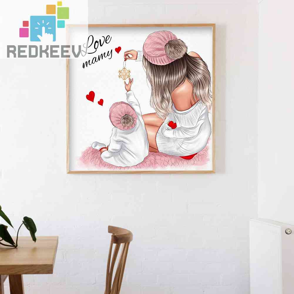 Bộ Tranh Đính Đá 5D Tự Làm Toàn Diện 5D DIY Hình Mẹ Và Con Gái