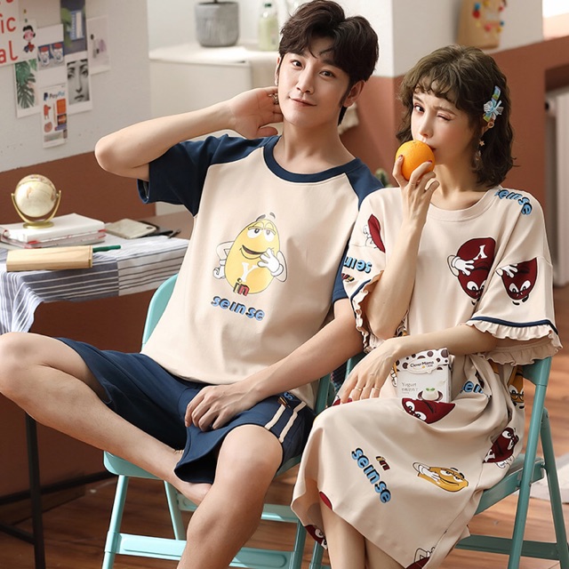 Combo Đồ ngủ đôi quần áo nam- váy nữ