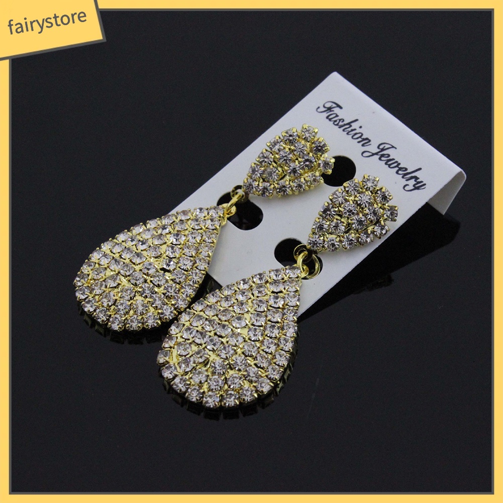 Bông tai dáng dài mặt hình giọt nước cho nữ