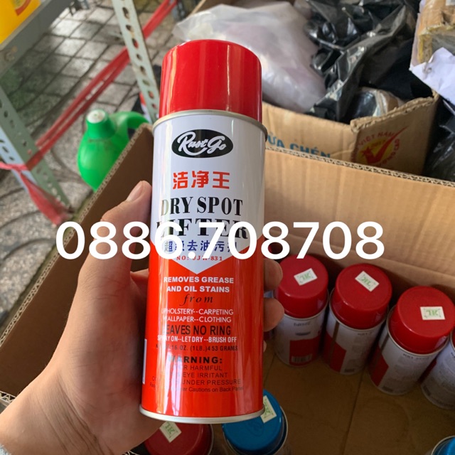 Chai xịt tẩy dầu trên vải nhanh khô Rust go