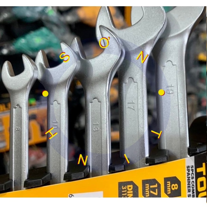 BỘ 5 CỜ LÊ VÒNG MIỆNG (8, 10, 13, 17, 19MM) TOLSEN 15886