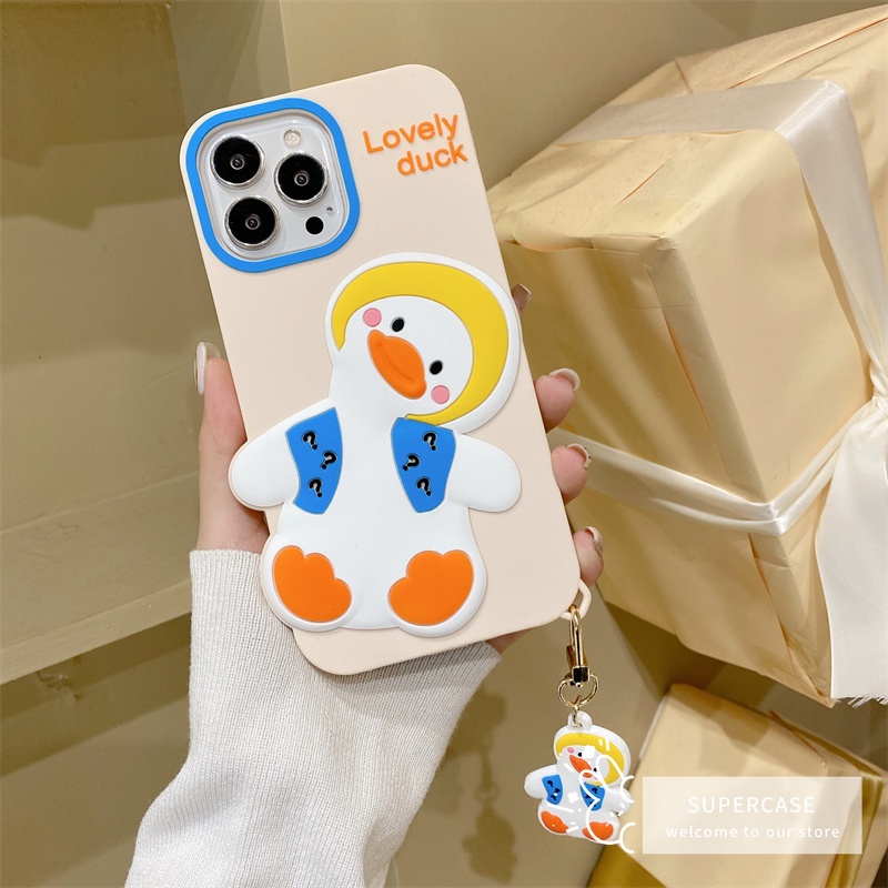 Ốp Điện Thoại Silicon Mềm Họa Tiết Chú Vịt Hoạt Hình Cho iPhone 13 12 11 Pro Max XR XS Max X 8 7 6 6s Plus SE 2022 2020