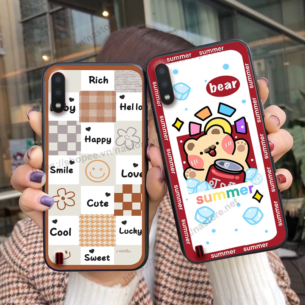 Ốp lưng Samsung A01 / A02 / A10 / M10 trái tim mặt cười, gấu cute thể thao cá tính