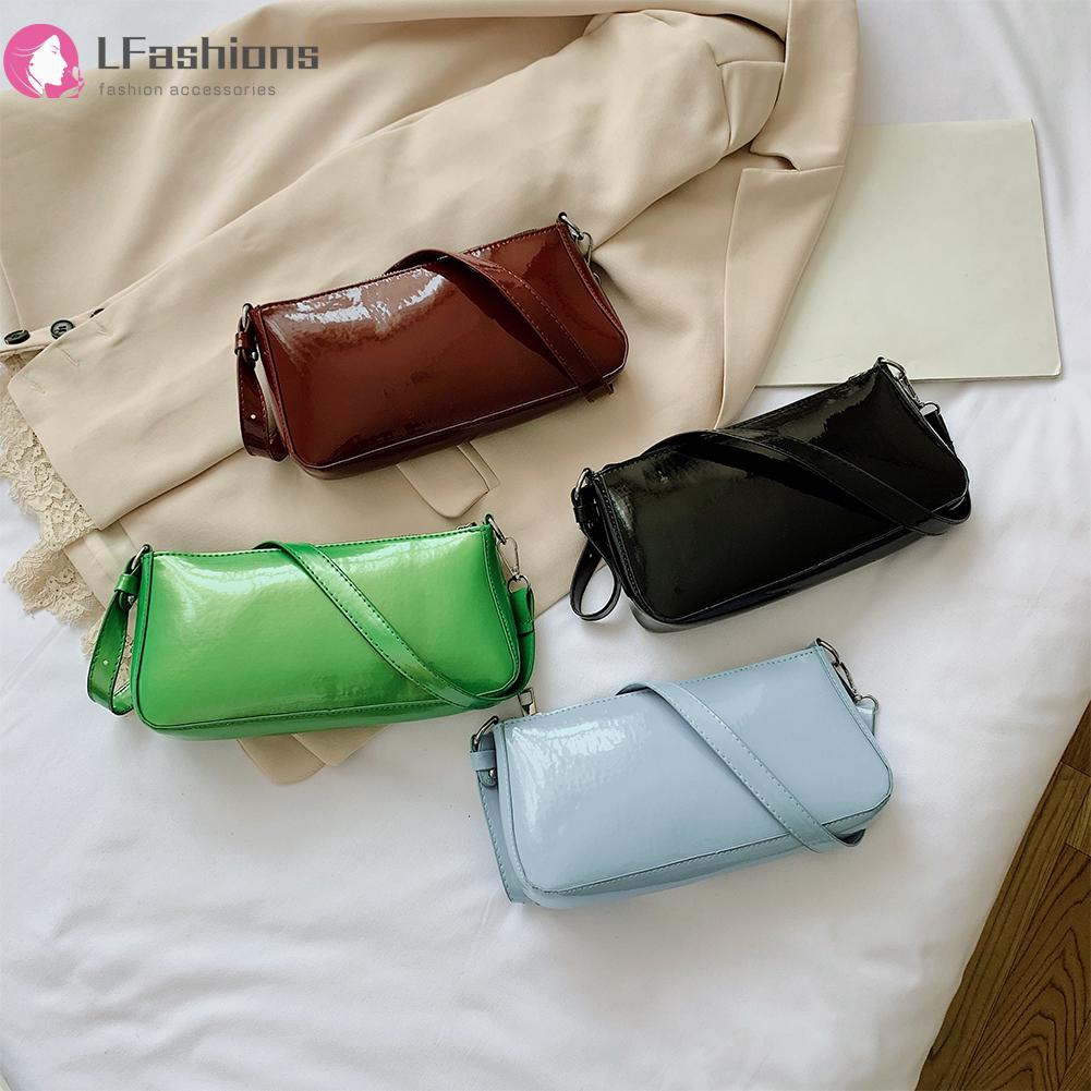 Retro PU Leather Handbag Women Solid Color Ladies Travel Shoulder Tote Bag