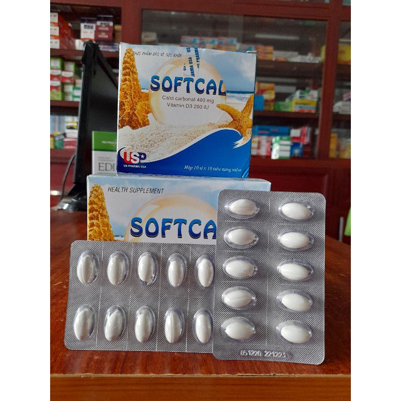 Softcal_Viên Uống Bổ Sung Calci.Hộp 10 vỉ×10 viên