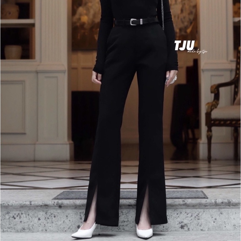 Quần vải xẻ loe G516 cách điệu đủ size dễ mặc với các loại áo thời trang - GEM Fashion
