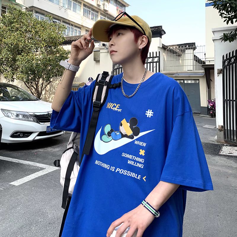 Áo Thun Tay Ngắn Dáng Rộng In Chữ Cỡ Lớn Thoải Mái Thời Trang Mùa Hè Cho Nam Và Nữ M-5XL