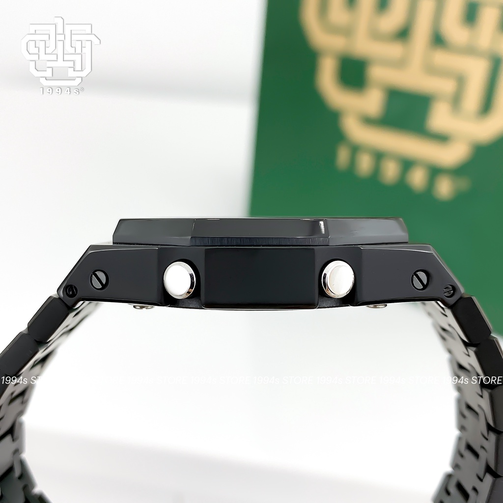 Đồng hồ nam Casio G-Shock GA-2100-1A1 custom AP Royal Oak, Black Steel x Chrome Layer, hàng chính hãng, bảo hành 05 năm