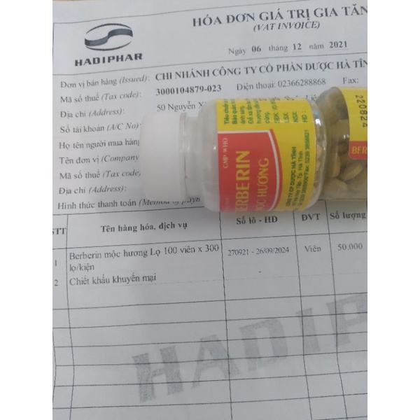 ✅ VIÊN UỐNG BERBERIN MỘC HƯƠNG