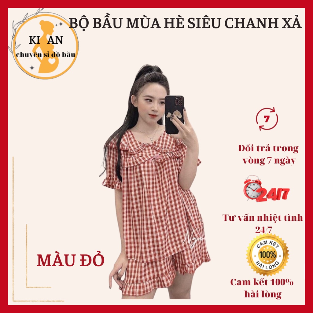 BỘ BẦU CAO CẤP SIÊU XINH❤️CHẤT THÔ MỀM HÀN QUỐC SIÊU MÁT SIÊU MỀM❤️BỘ SAU SINH LỬNG FREE SIZE 43~70KG BBH07 B0576