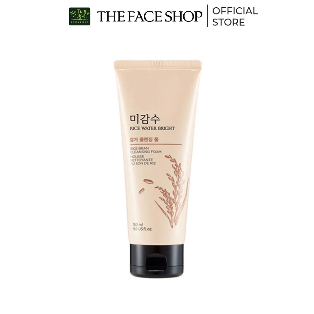 Sữa Rửa Mặt Làm Sáng Da Có Hạt TheFaceShop Rice Water Bright Rice Bran Foaming Cleanser150ml