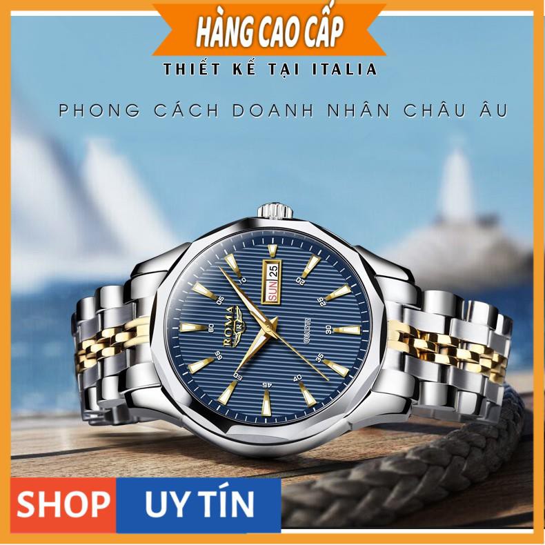 Đồng hồ Nam ROMA ITALY 9010 Kính tráng Sapphire – Dây CHARM đúc đặt đẳng cấp