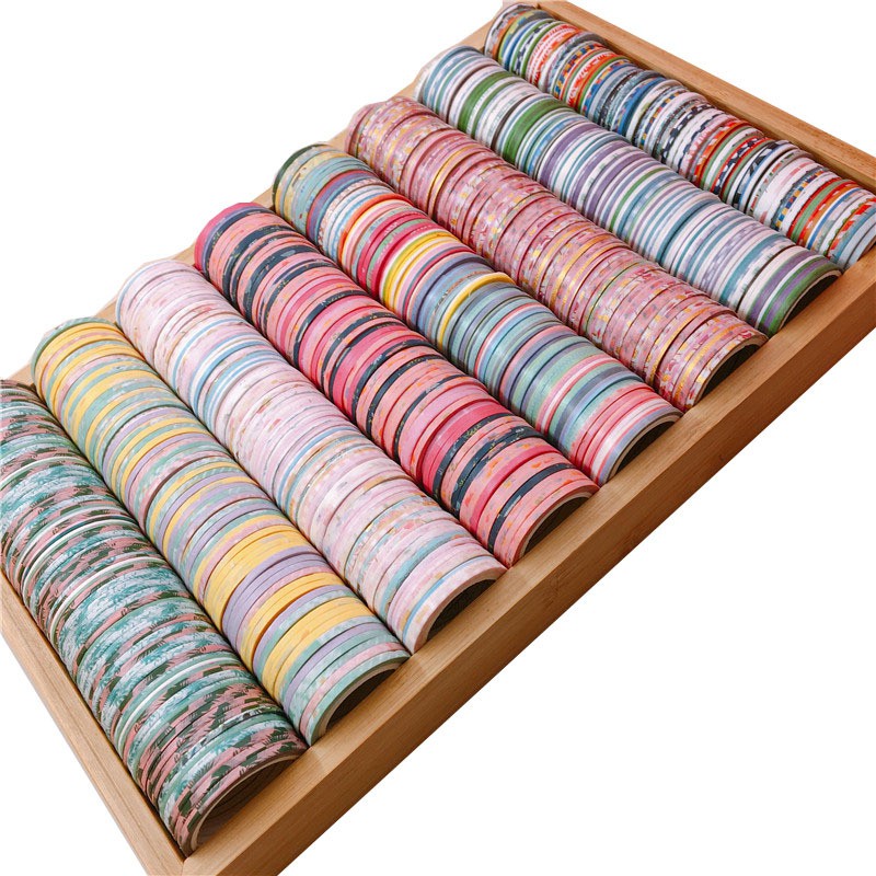 Washi tape 1k giá rẻ cho học sinh, washi trang trí bullet journal Combo 10 cuộn washi Tape super mini siêu dễ thương