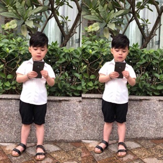 Set áo sơ mi và quần thô cho bé trai