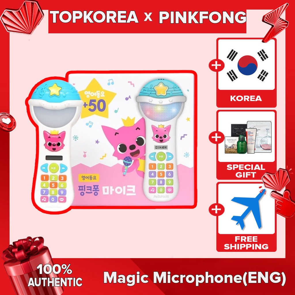 Magic Microphone (ENG) >> Microphone thần kì với nhiều bài hát tiếng Anh nổi tiếng của Pinkfong / TOPKOREA / Shipping from korea